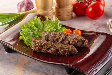 Hot beef kebab minced meat