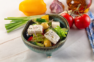Greek salad with feta cheese