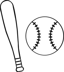 Baseball bat and ball icon .Vector baseball bat and ball illustration.A baseball player is swinging a bat. The player is wearing a helmet and a baseball glove. The bat is the air and player style.