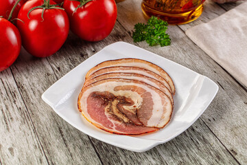 Iralian pancetta sausage pork meat