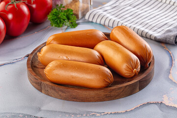 Boiled pork sausages for breakfast