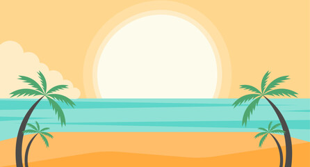 tropical summer banner background