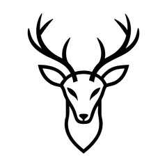 Naklejka premium Stylized deer head logo in minimalist form for wilderness hunting and outdoor identity