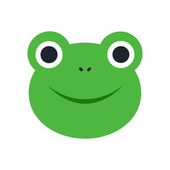 Minimalist frog face icon with bulging eyes for amphibian animal and nature branding