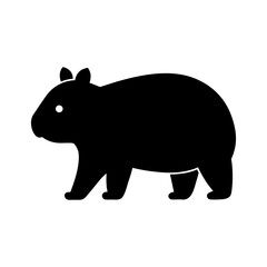Minimalist wombat design walking with bold style for nature or zoo themed branding