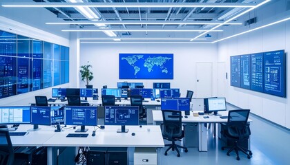 Global Network Monitoring Center: High-Tech Command Room