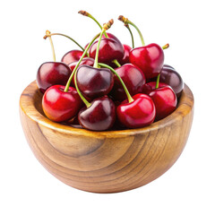 bowl of cherries isolated on transparent background