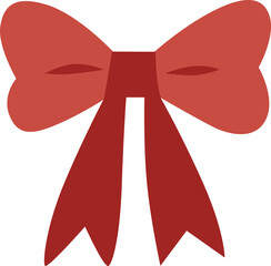 Classic Red Bow Illustration for Festive Decorations and Gift Wrapping