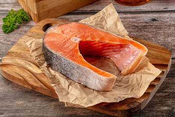 Fresh raw salmon fillet piece