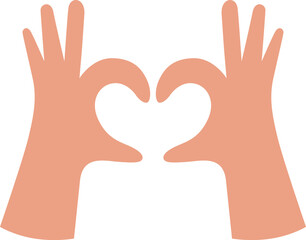 Human Hands Forming Heart Shape: Simple Vector Illustration Symbolizing Love, Care, and Connection