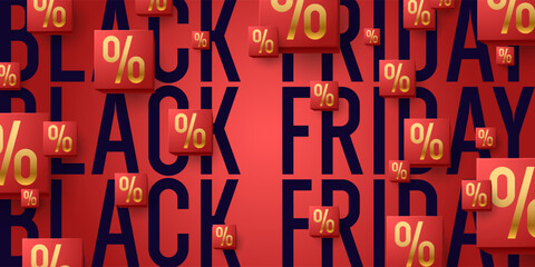 A bright modern poster to draw attention to the sale of goods. A beautiful poster to advertise a store or website. Discounts on products and services. Concise and stylish design. Black Friday.