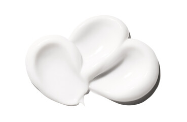 texture of a cosmetic smears of cream on a white background