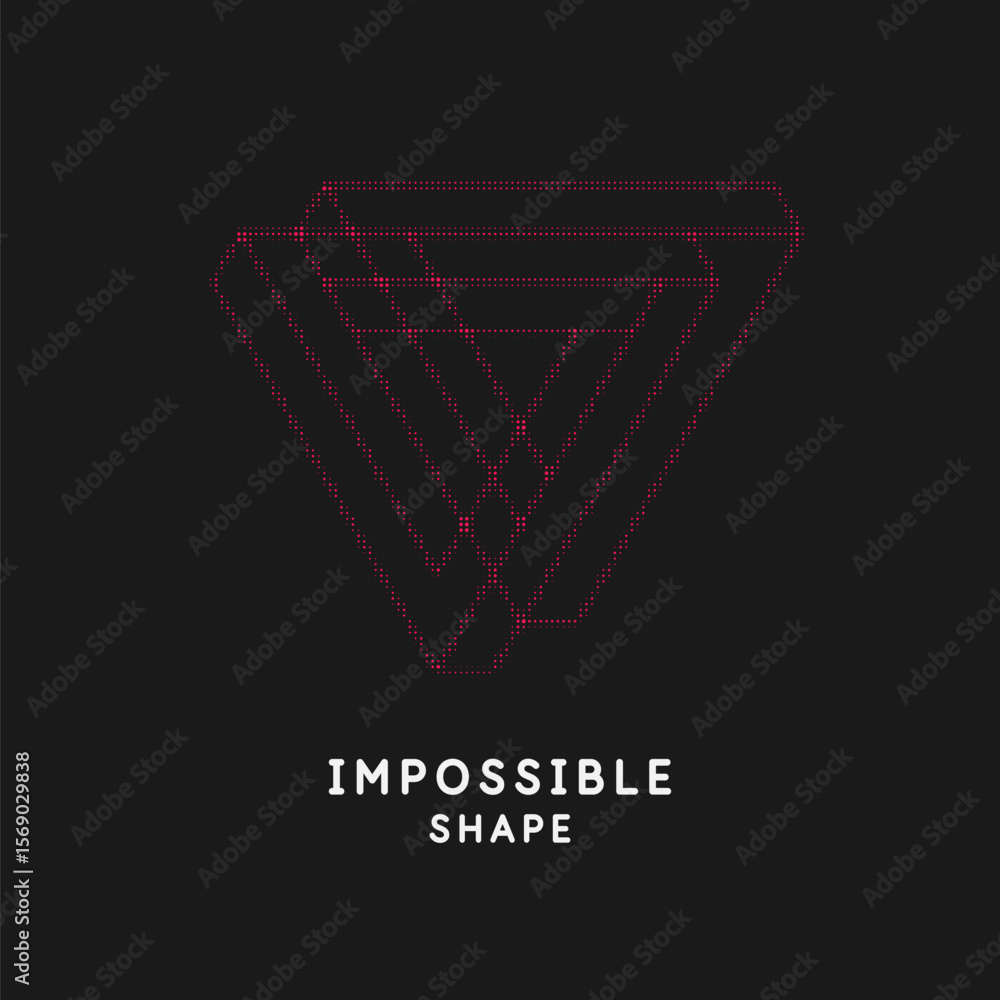 Aufkleber impossible geometric shape. the penrose triangle. isolated 3d shape. a graphic element for your desi