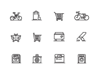 simple remove from cart line art illustration