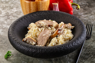 Risotto woth fried duck breast