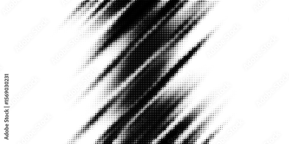 Poster black and white halftone background. abstract illustration of round particles. the dots form shapele