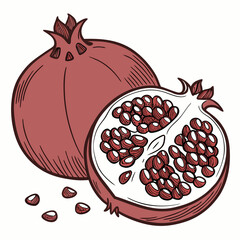 Pomegranate  AI Vector Design for Fresh Food & Nature Themes