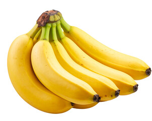 Bunch of Ripe Bananas with Brown Spots Isolated on Transparent Background PNG