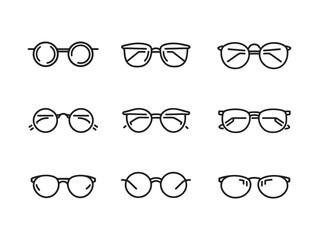 Stylish reading glasses linear art perfect for stock use