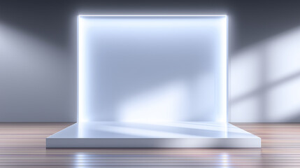 Luminous White Display Stage with Ambient Lighting