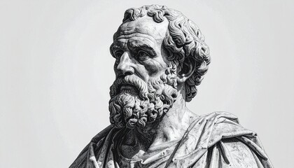 Vintage Portrait of Aristotle Sculpture