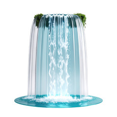 Waterfall feature illustration with light blue water