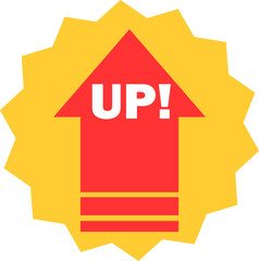 シンプルな矢印のアイコンセット_上昇_UP