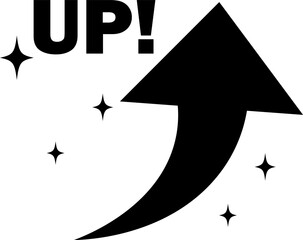 シンプルな矢印のアイコンセット_上昇_UP