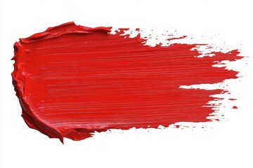 Red paint stroke isolated on white background