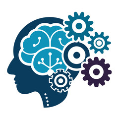 human head with gears