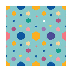 Colorful Hexagon Geometric Seamless Pattern Design