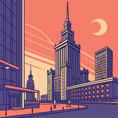 Obraz premium city skyline at night