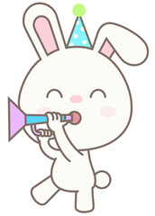 Baby White Rabbit playing Clarinet in the Carnival Parade