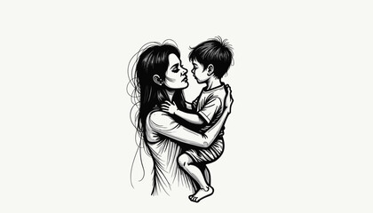 Mother holding child gazing into each other's eyes