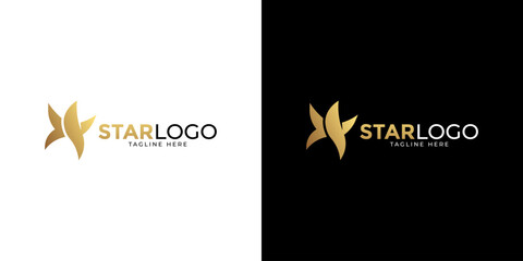 Modern gold star logo design vector. Stars logo design concept. Creative star logo template