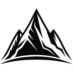 Vector illustration of a set of mountain icons with triangle and pyramid shapes, ideal for nature, travel, or dessert-themed designs