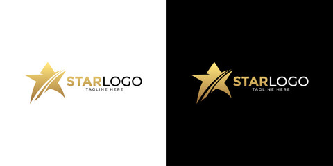 Modern gold star logo design vector. Stars logo design concept. Creative star logo template