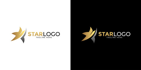 Modern gold star logo design vector. Stars logo design concept. Creative star logo template