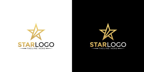 Modern gold star logo design vector. Stars logo design concept. Creative star logo template