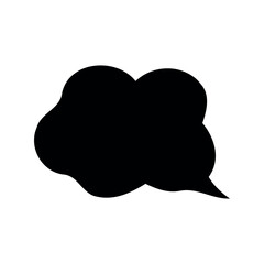 Black Comic Cloud Thought Bubble Silhouette