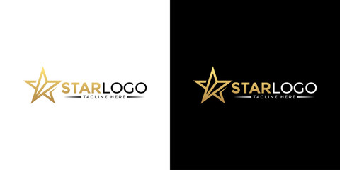 Modern gold star logo design vector. Stars logo design concept. Creative star logo template
