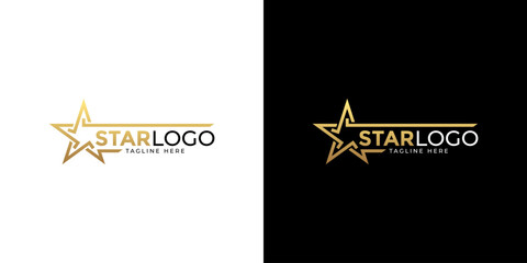 Modern gold star logo design vector. Stars logo design concept. Creative star logo template