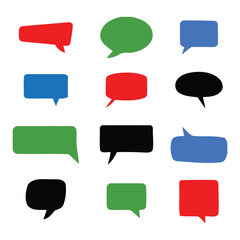 Colorful Speech Bubbles Set Vector Illustration