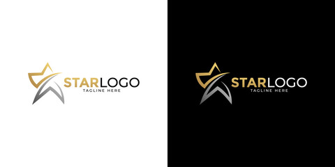 Modern gold star logo design vector. Stars logo design concept. Creative star logo template