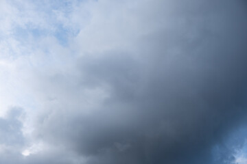 青空に突然現れた雨雲
