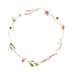 Minimalist Wildflower Wreath Illustration