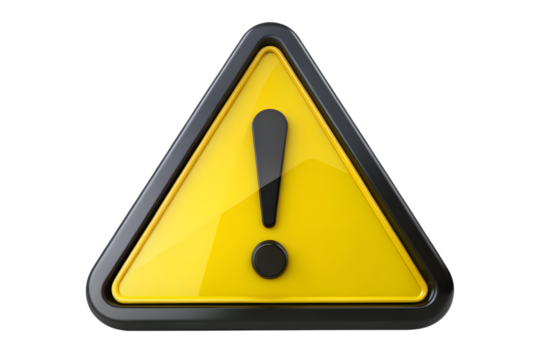 Warning Sign Triangle on transparent background