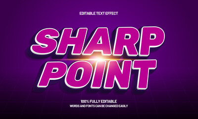 sharp point editable text effect with a work and smart text style