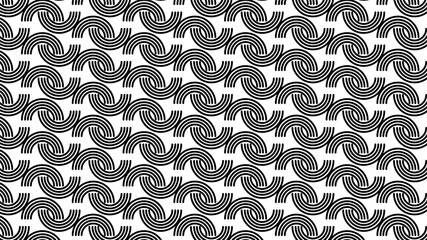 Black and White Geometric Swirl Seamless Pattern &ndash; Abstract Vector Design