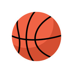 Basketball ball cartoon vector illustration. Leisure activity inventory isolated on white background. Team sports game rubber accessory. Back to school